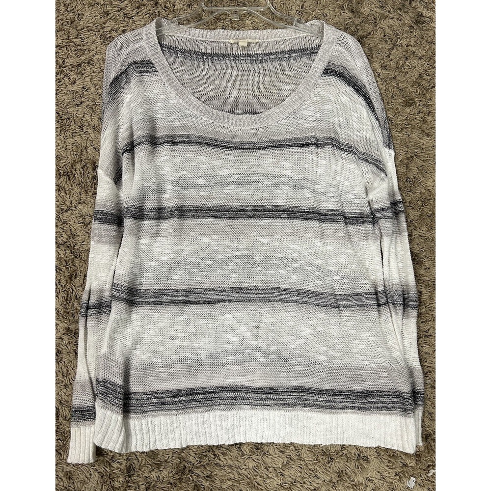 Eileen Fisher Womens Size M Long Sleeve Linen Blend Beige Top (J9)